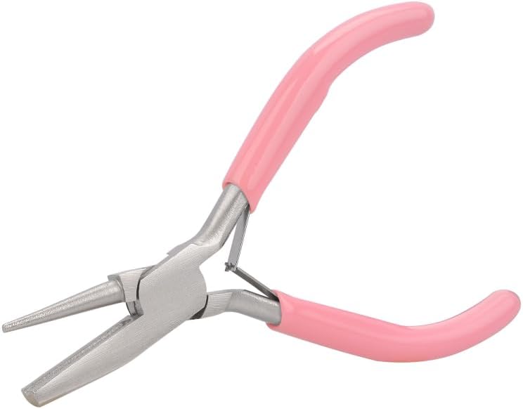 TUNQISM 1PCS 5 Inches Pink Jewelry-making pliers Beadsmith Concave Round Nose Pliers – Wire Looping and Bending Tool – Jewelry-Making Instrument Metal ring-making tools - Image 2